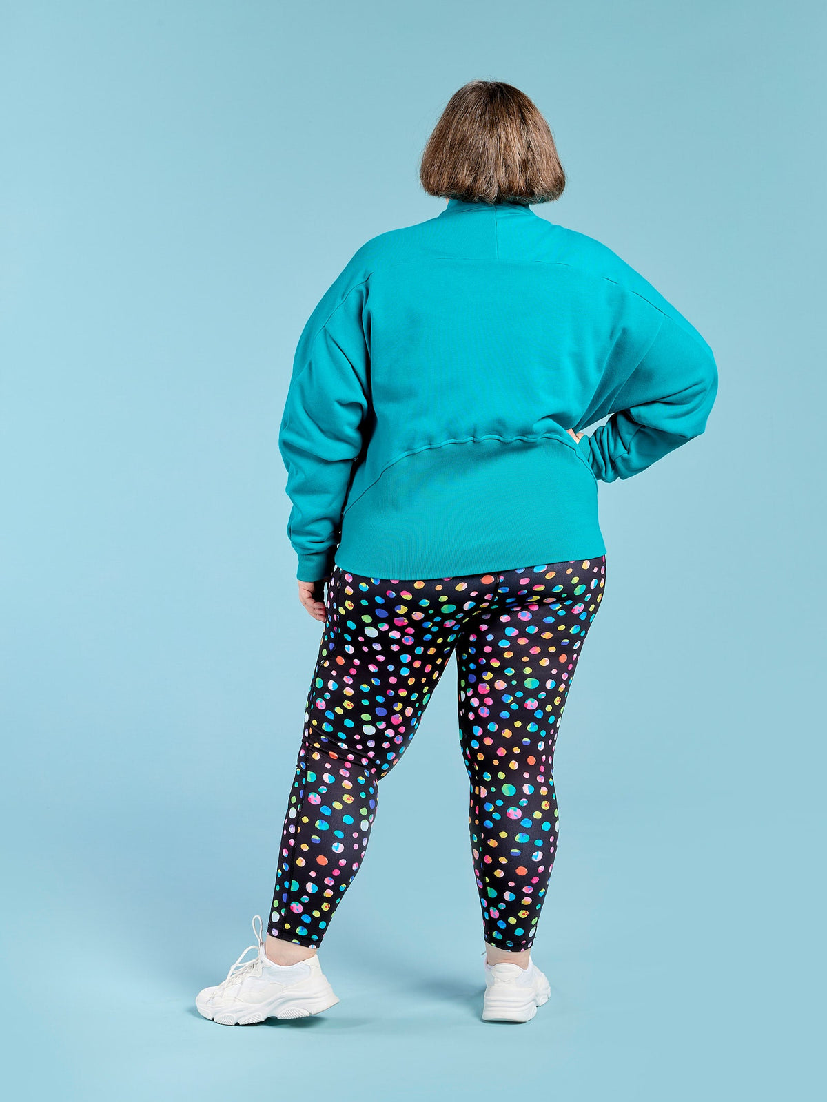 FlexiZip Sweatshirt - Teal - Half Zip Sweat top with pockets