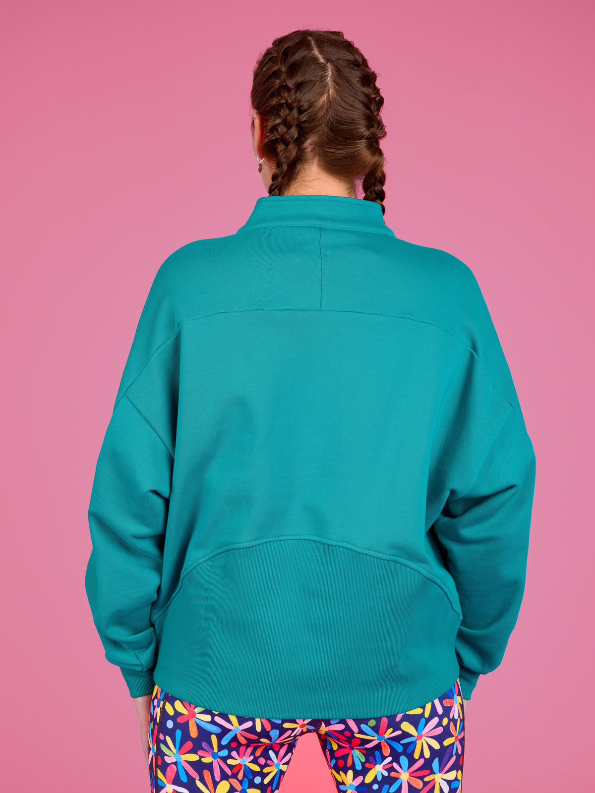 FlexiZip Sweatshirt - Teal - 100% organic cotton French Terry