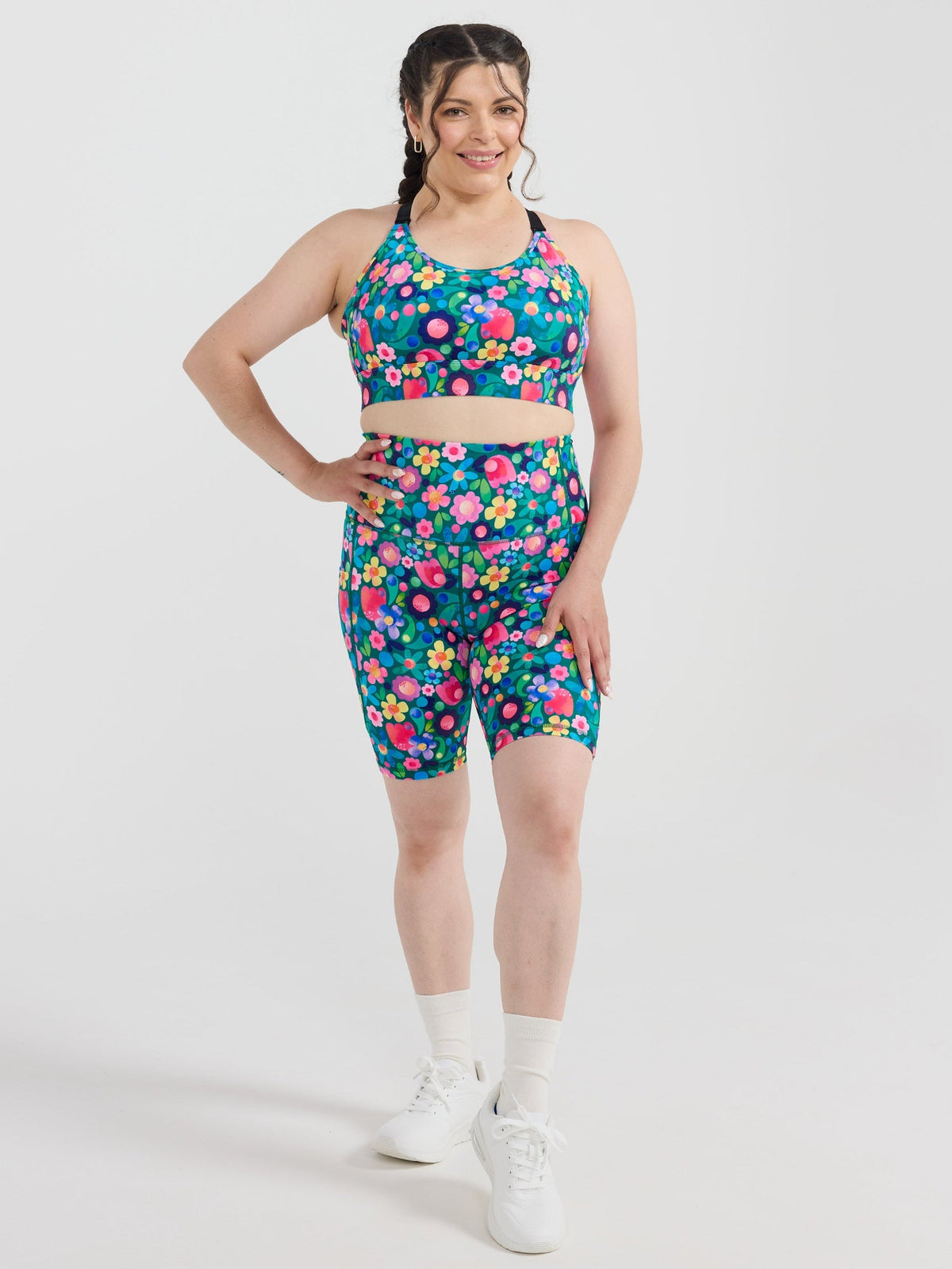 Floral Fields Everyday Bike Shorts - supportive low compression