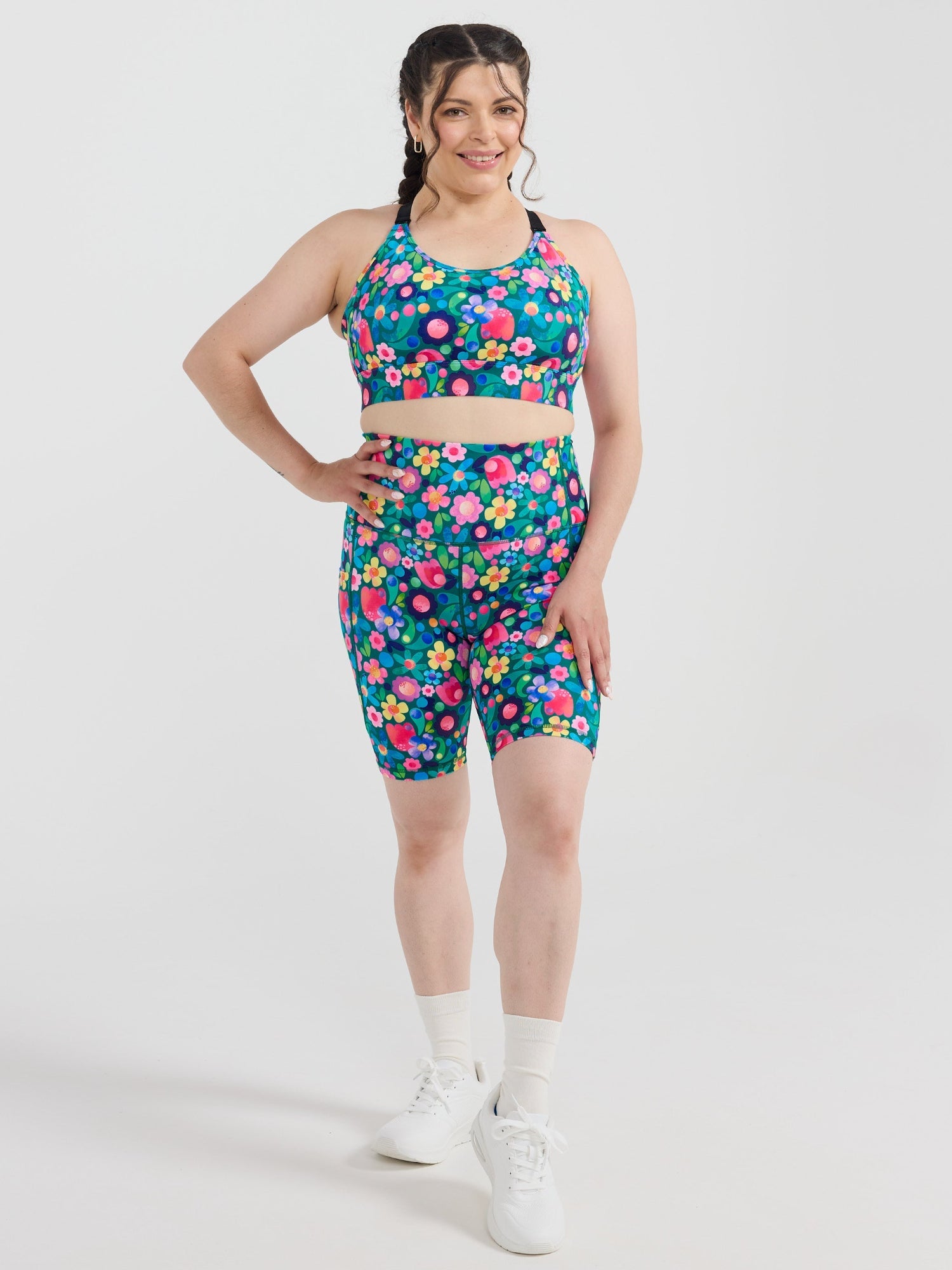 Floral Fields Everyday Bike Shorts - supportive low compression