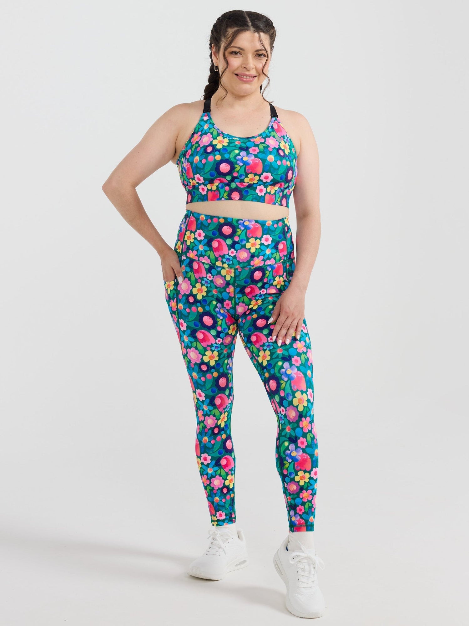 Floral Fields Everyday Legging - 7/8 length - Recycled materials comfort