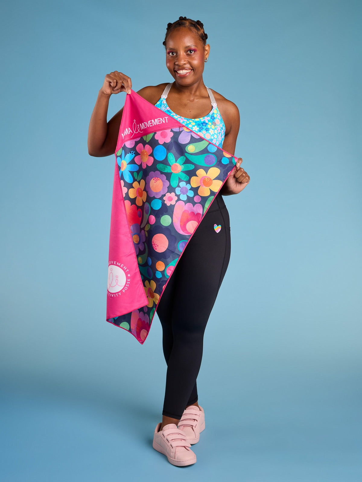 Floral Fields Gym Towel With Pocket