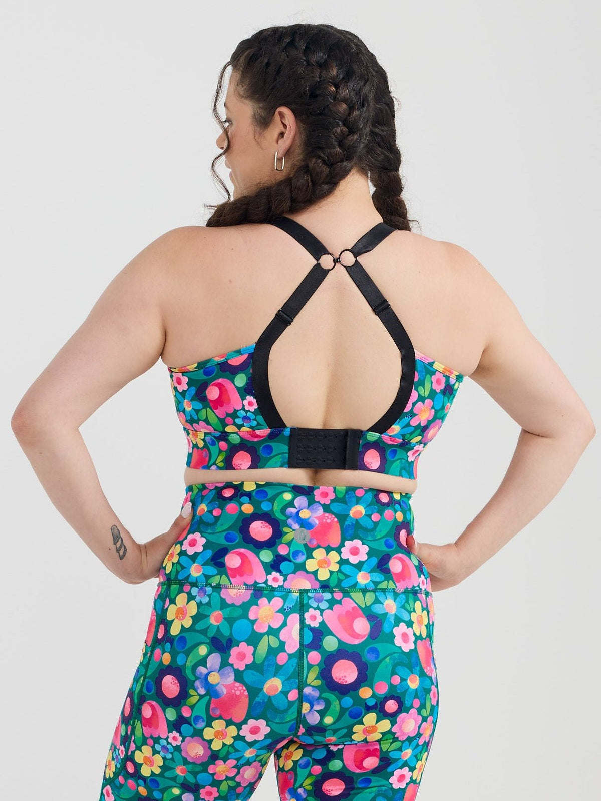 Floral Fields Miracle Nursing Sports Bra - adjustable cross over straps