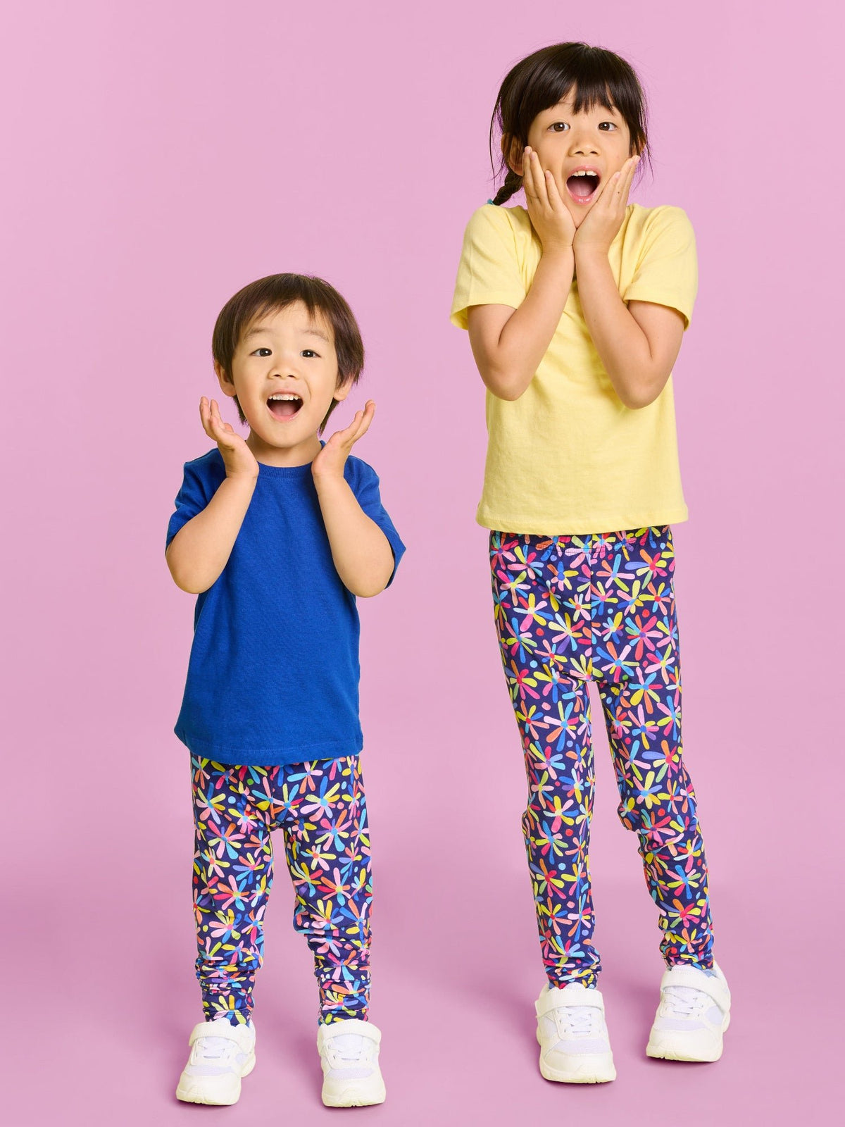 Happy Daisies - Bamboo Kids Leggings - soft kids leggings gender neutral