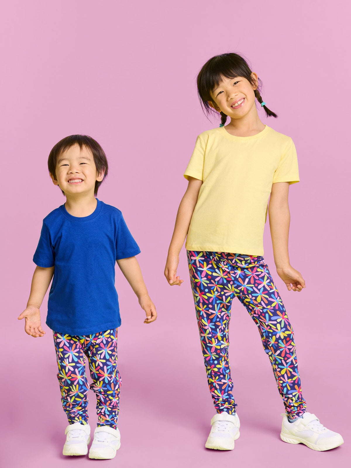 Happy Daisies - Bamboo Kids Leggings - bright colourful kids clothes