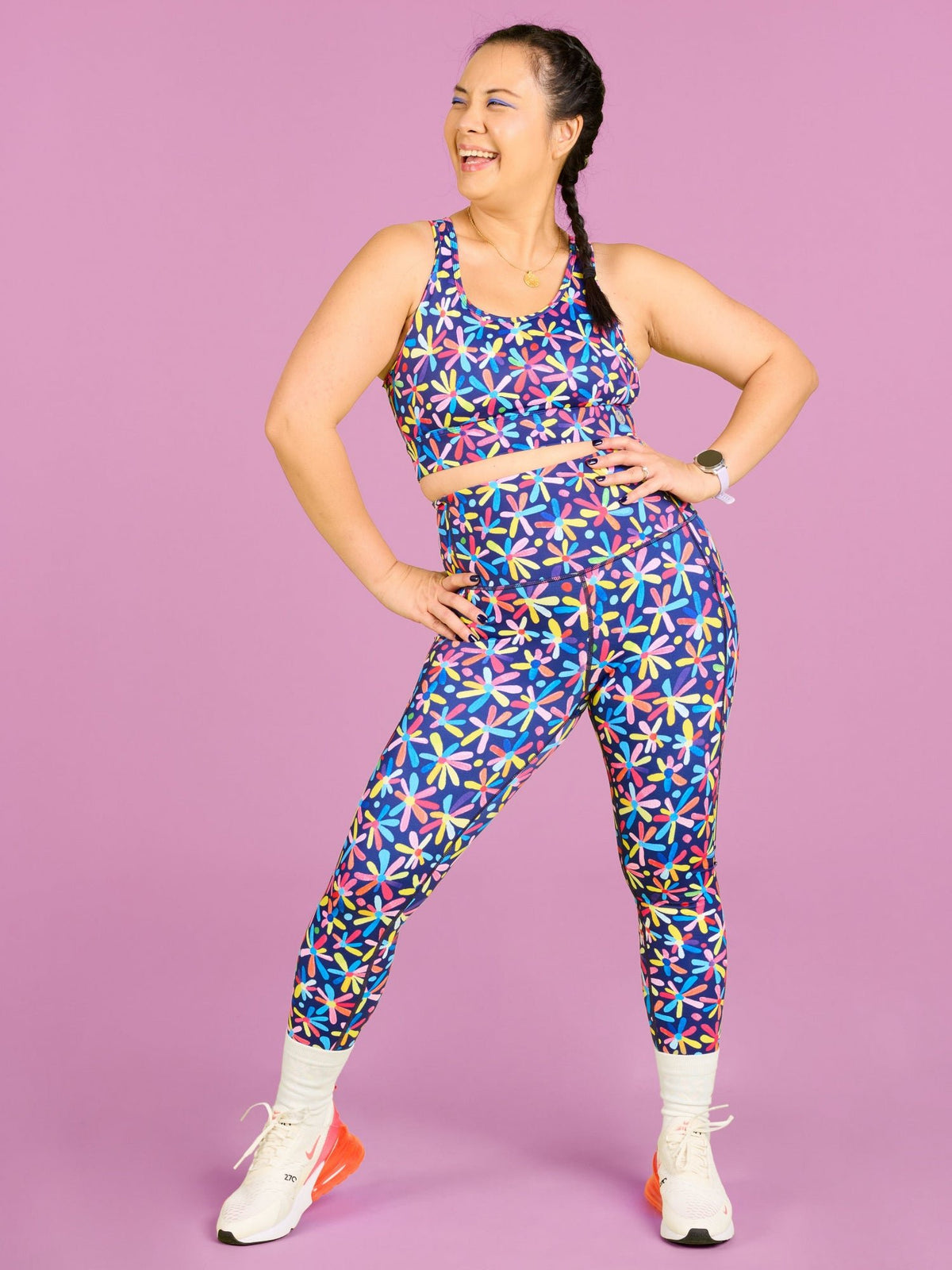 Happy Daisies Everyday Legging - 7/8 length - high waisted leggings with pockets