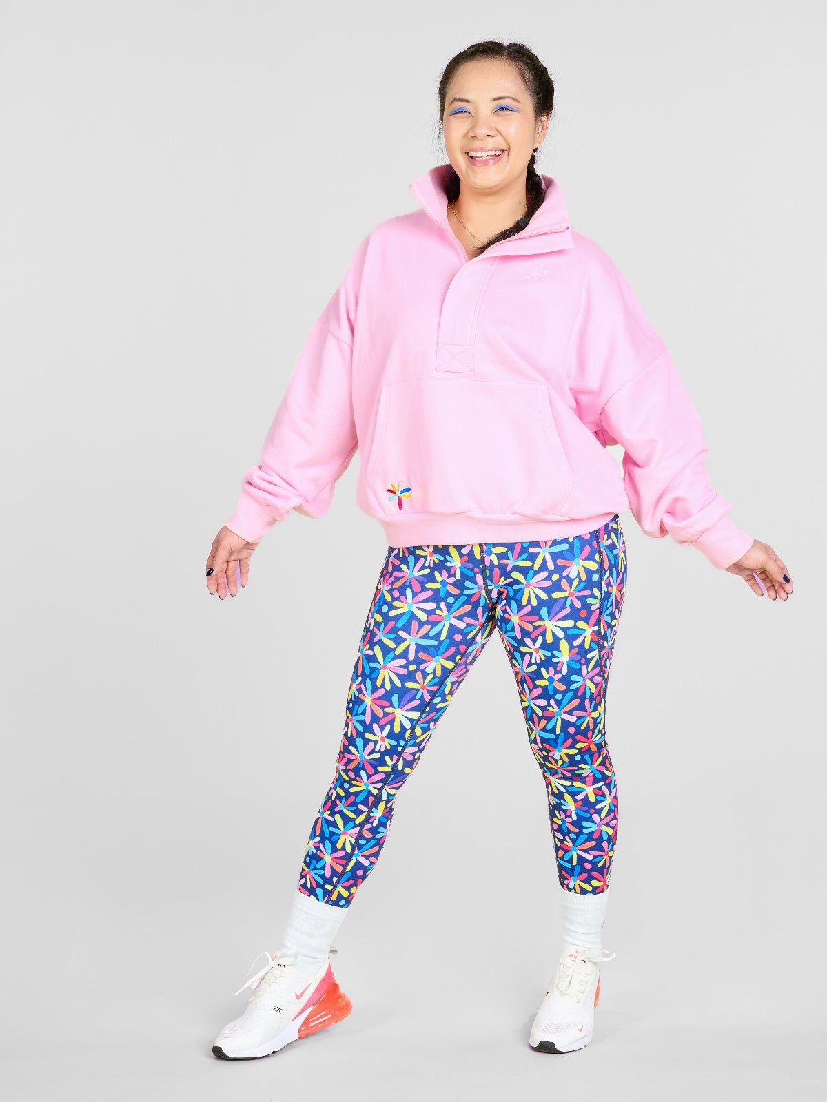Happy Daisies FlexiZip Sweatshirt - Pink