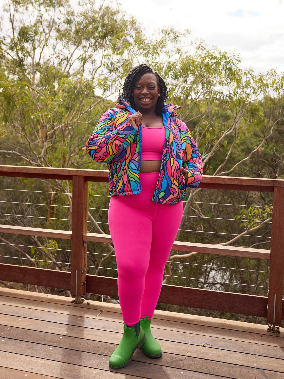 Hot Pink Elevate Legging - 7/8 length - squat proof gym leggings plus size high waisted