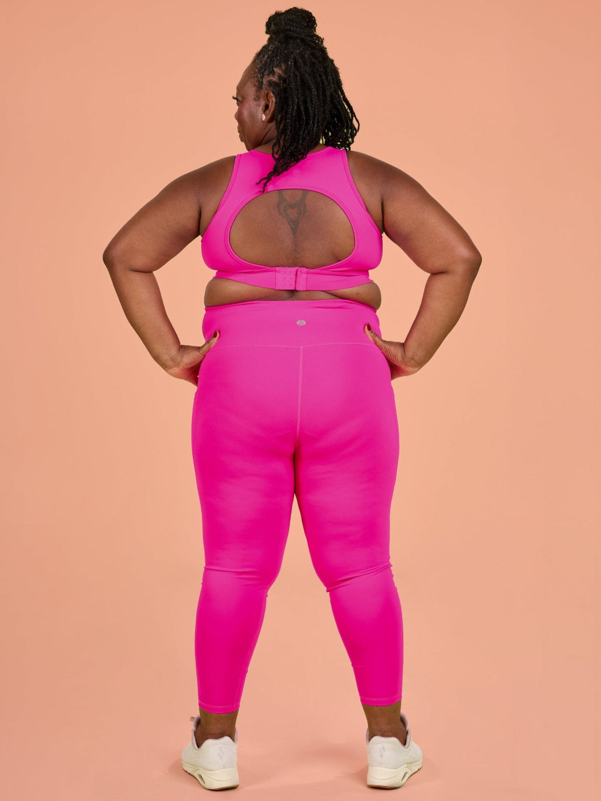 Hot Pink Elevate Legging - 7/8 length - high waisted tights with pockets squat proof