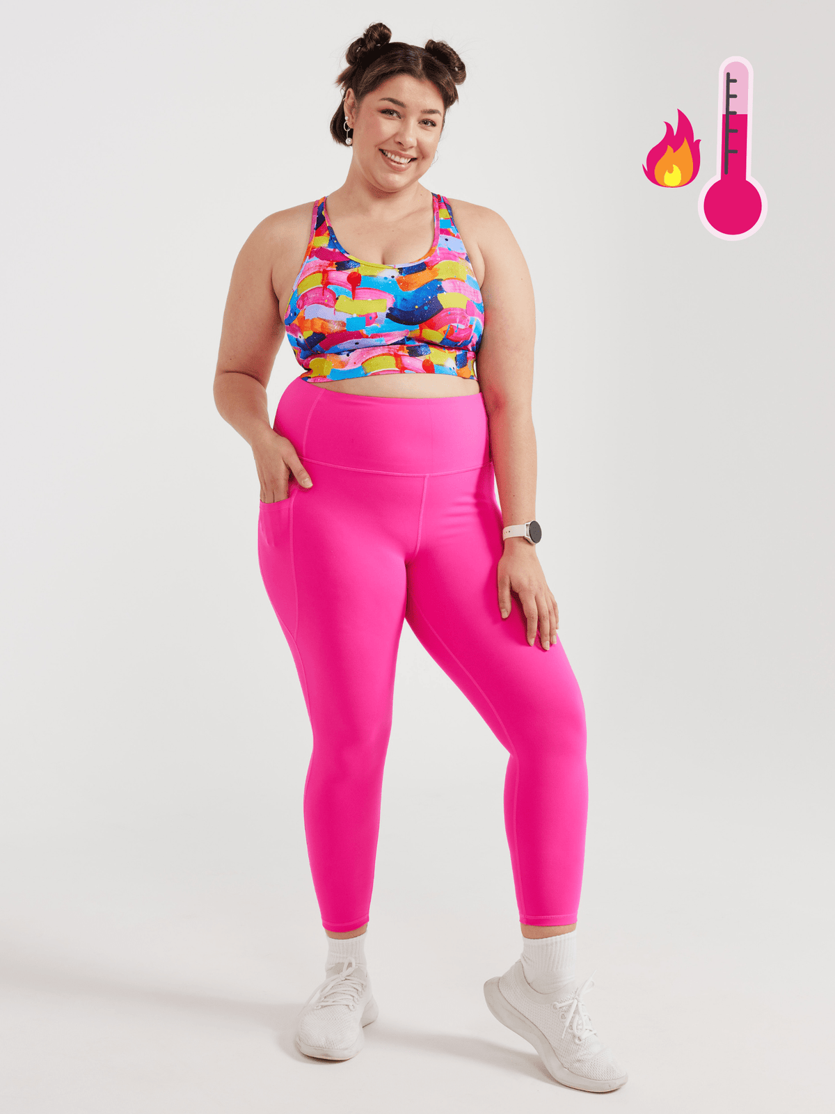 Hot Pink Elevate Legging - 7/8 length