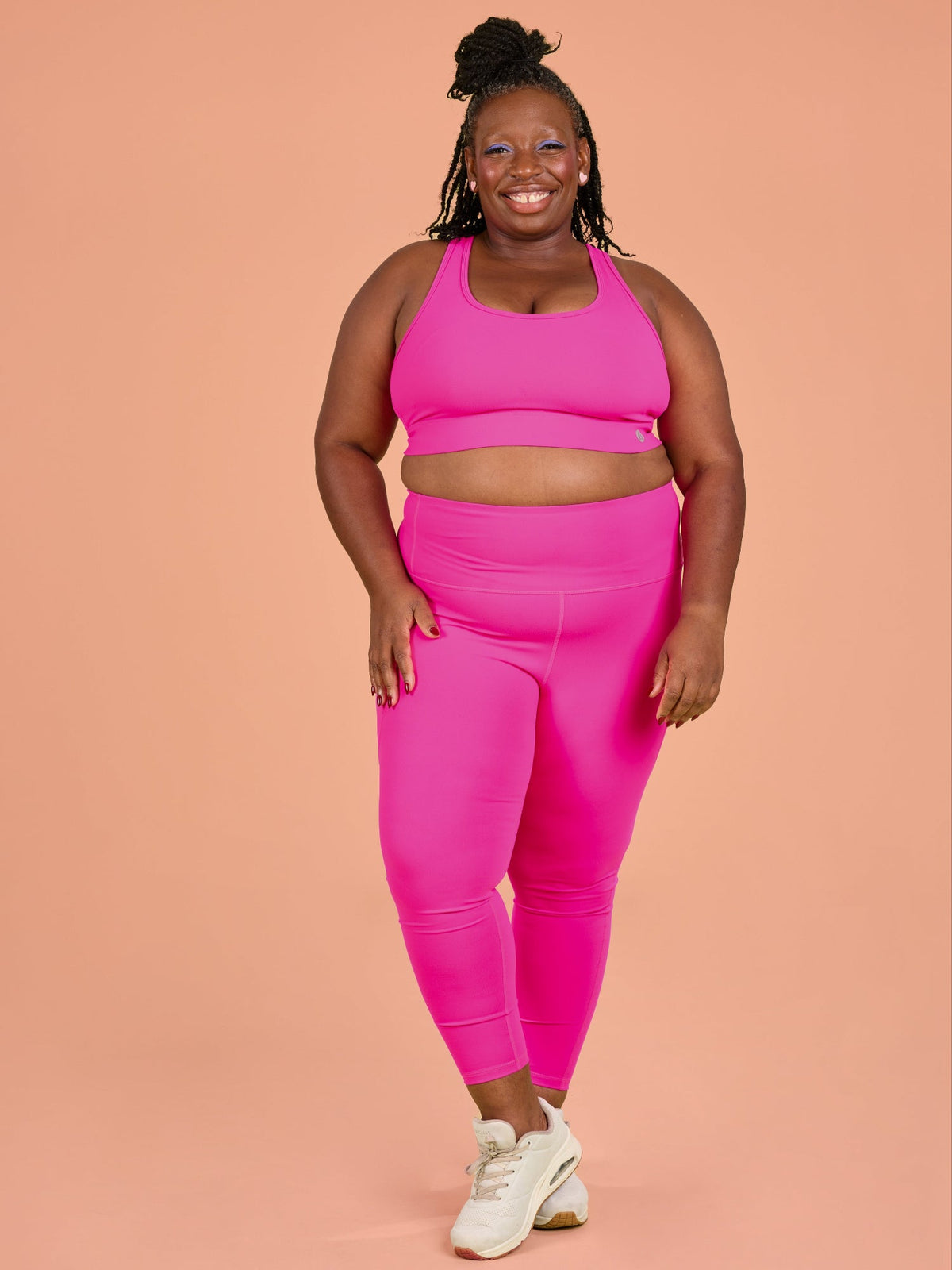 Hot Pink Elevate Legging - 7/8 length - comfort brushed warm leggings plus size
