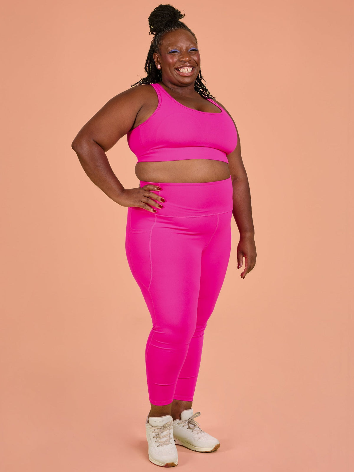 Hot Pink Elevate Legging - 7/8 length - sustainable pocket leggings made from recycled plastic bottles