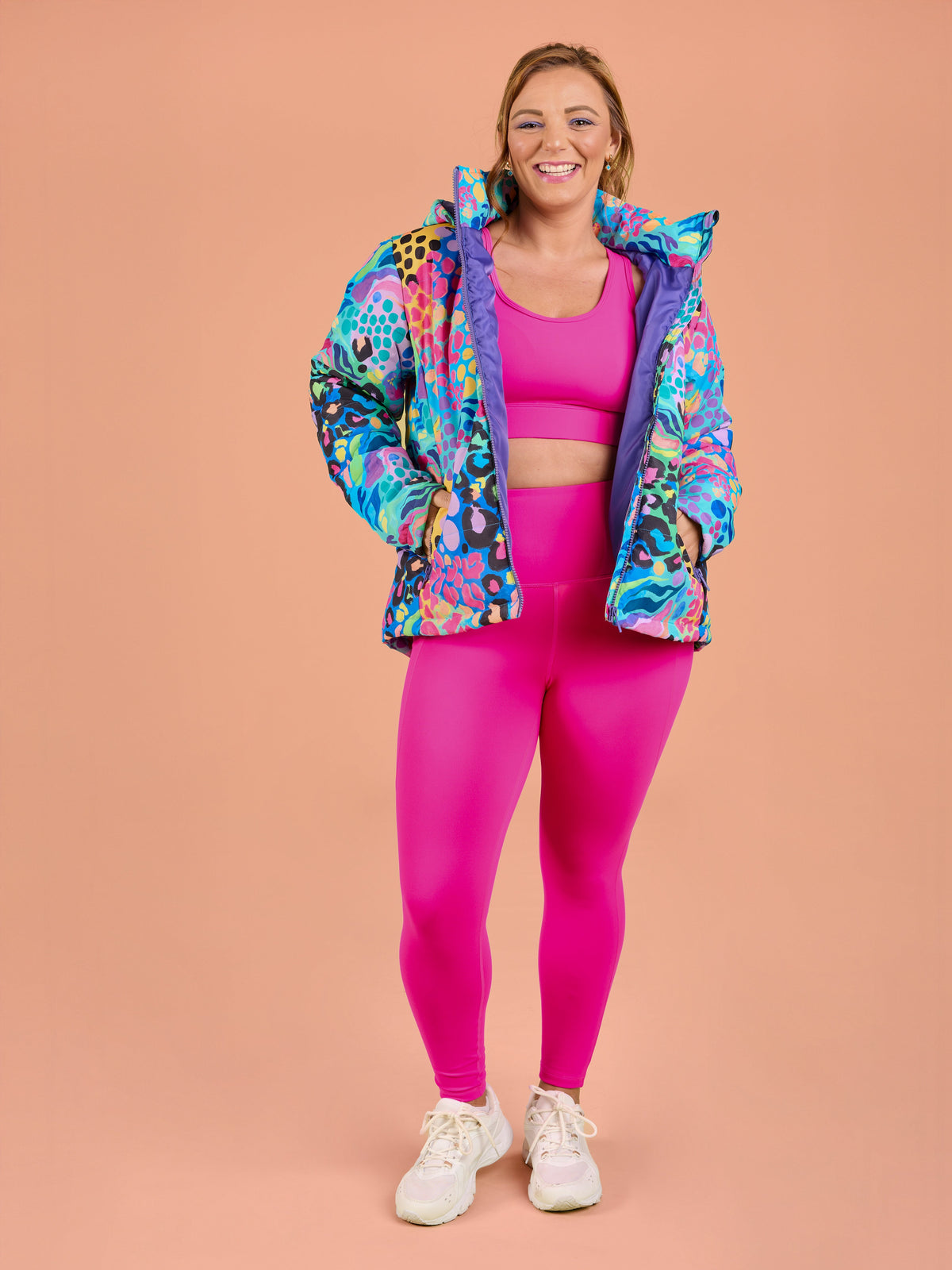 Hot Pink Elevate Legging - 7/8 length - bold colour 7/8 length petite leggings for short women