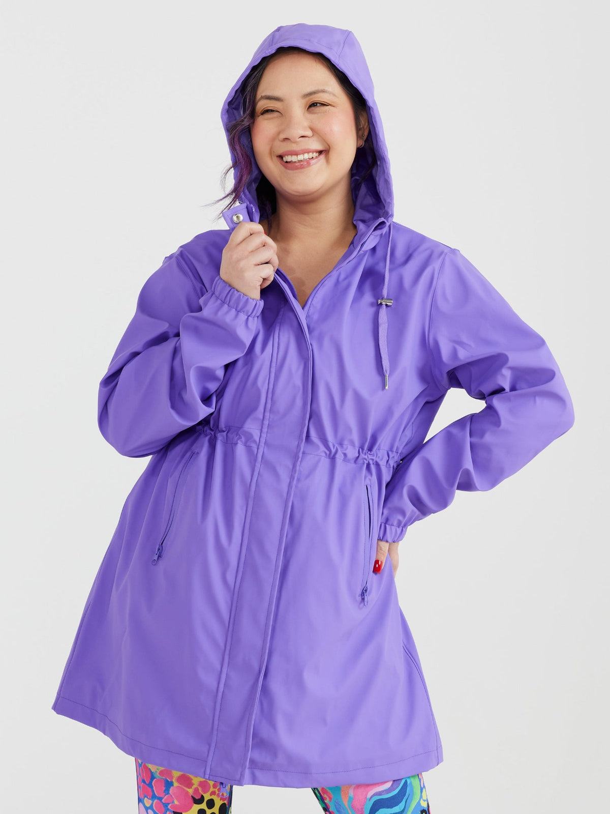 Iris Longline Raincoat- Electric Violet