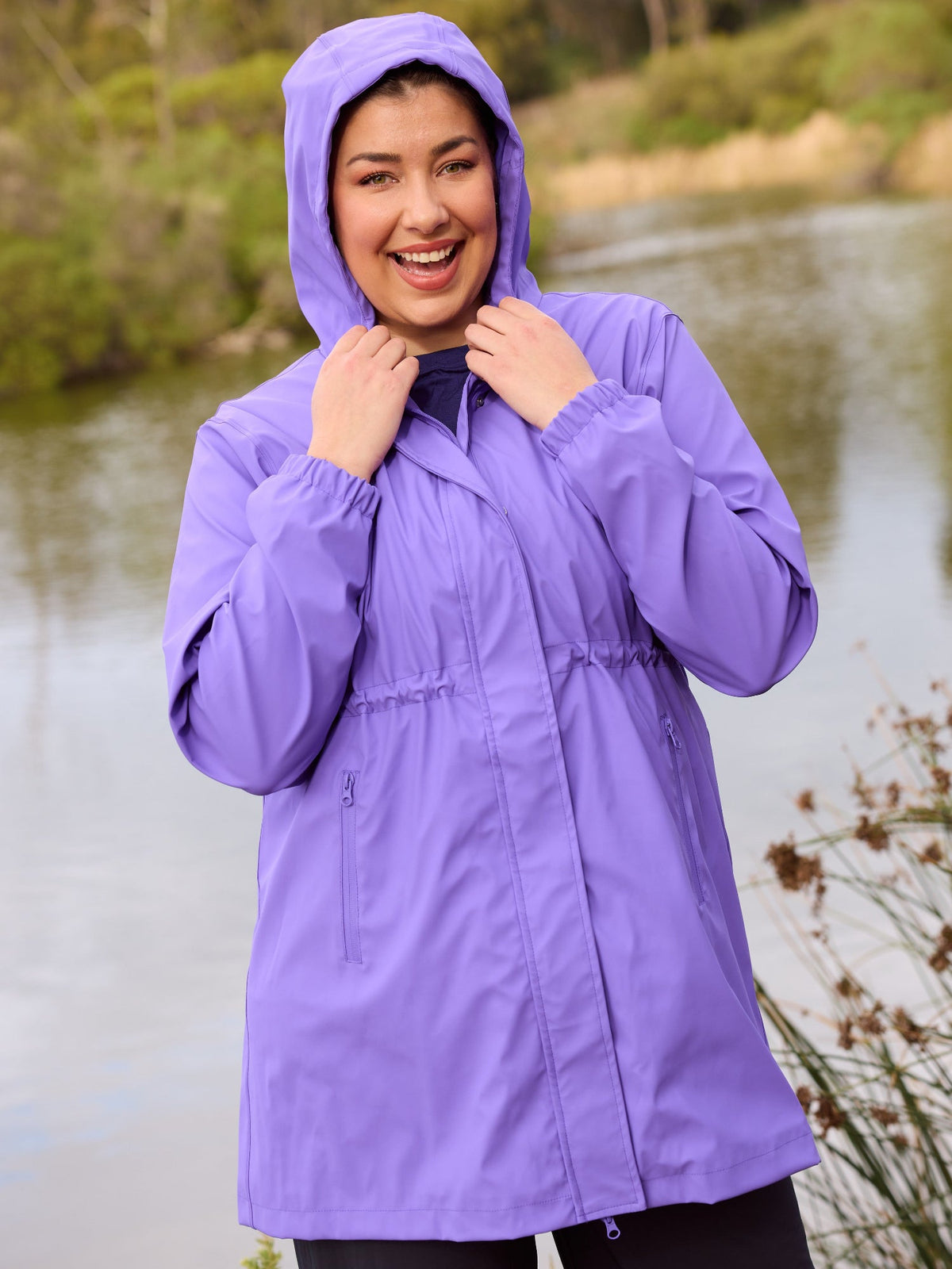 Iris Longline Raincoat- Electric Violet