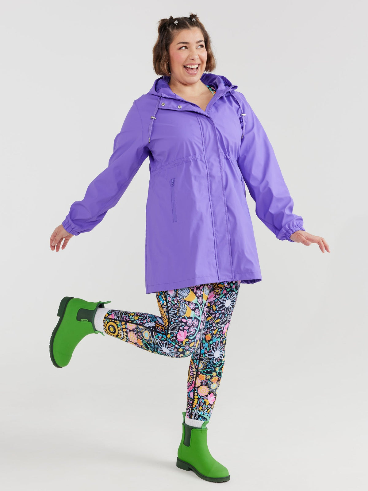 Iris Longline Raincoat- Electric Violet