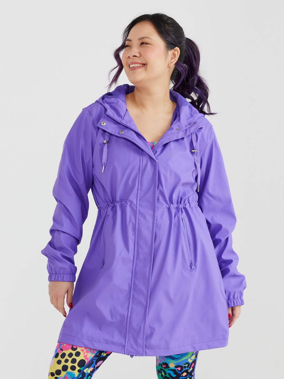 Iris Longline Raincoat- Electric Violet