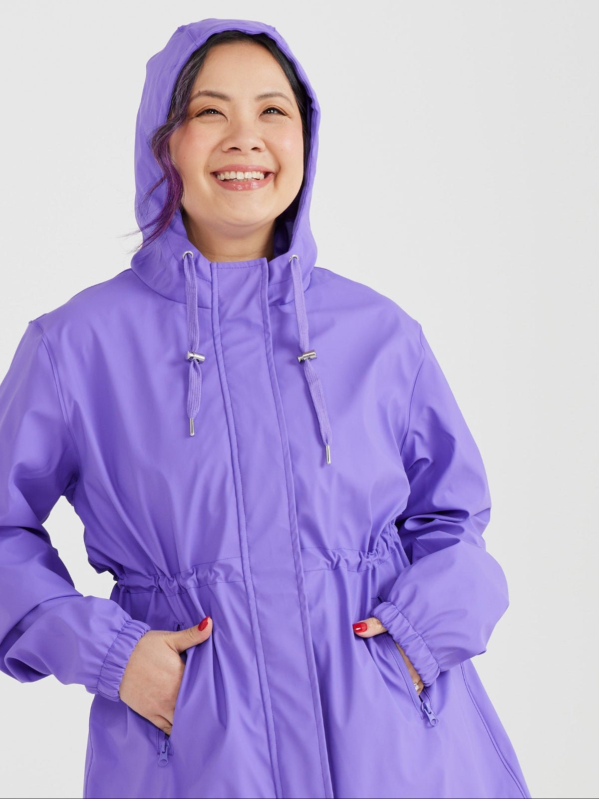 Iris Longline Raincoat- Electric Violet