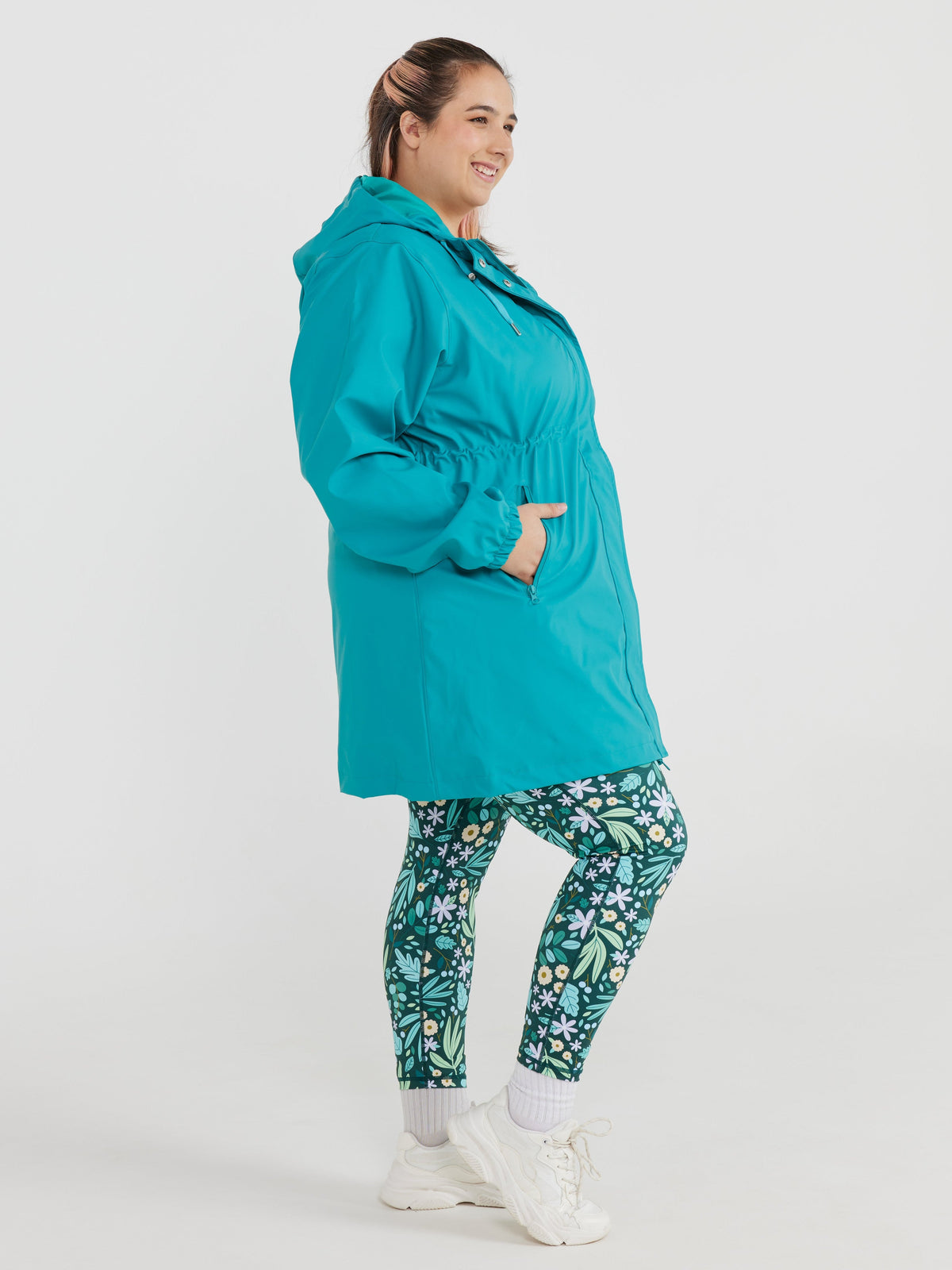 Iris Longline Raincoat- Reef