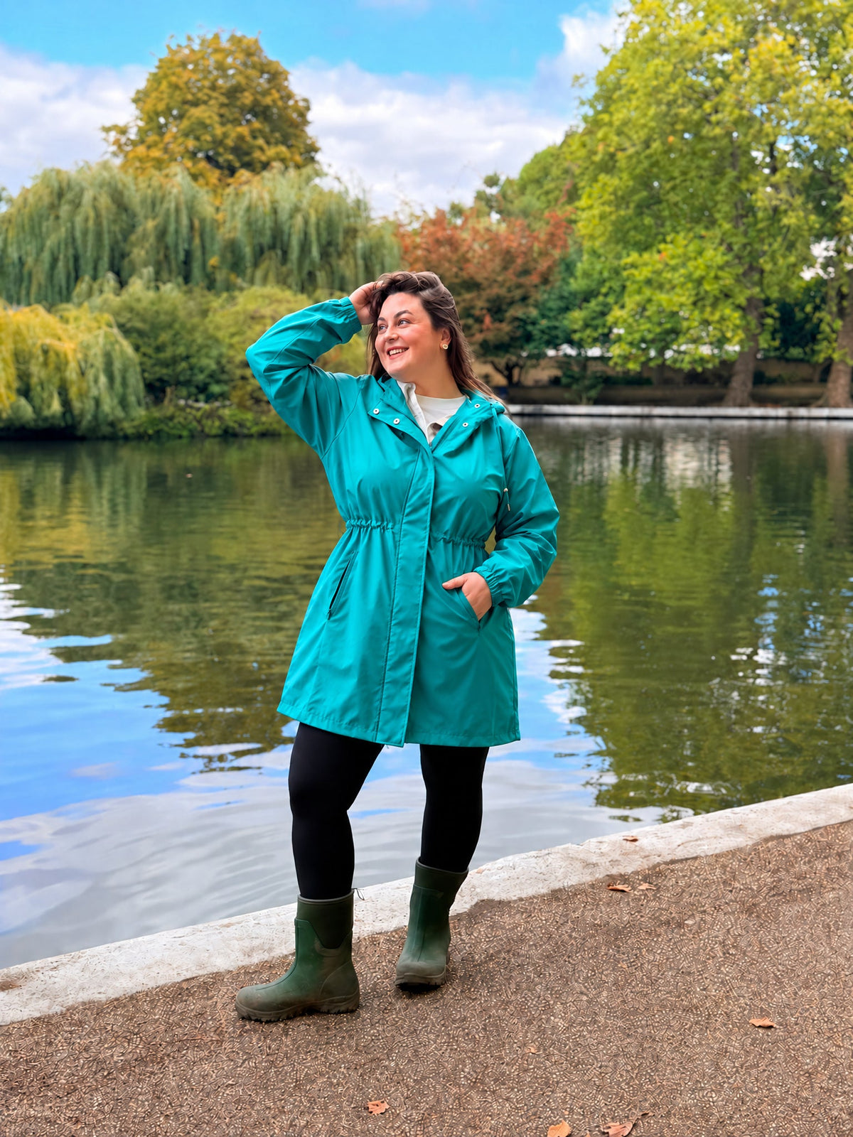 Iris Longline Raincoat: Reef, image 14