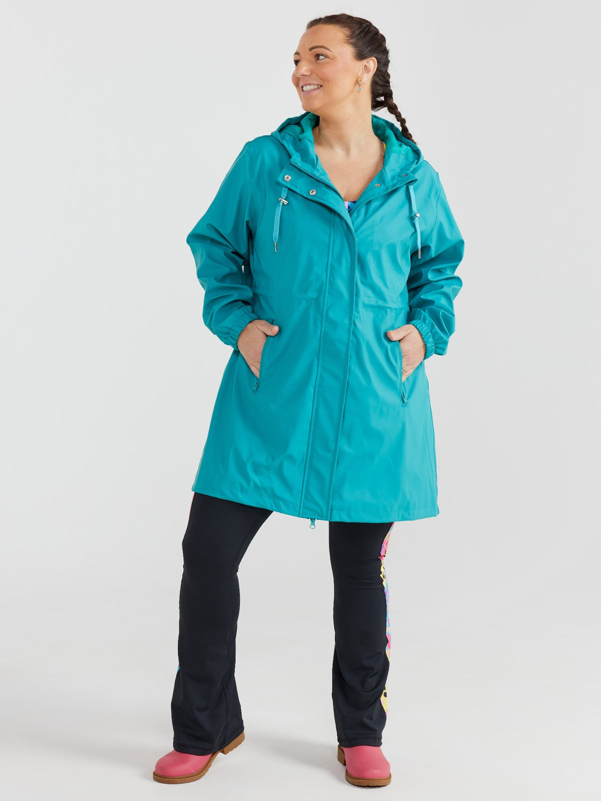 Iris Longline Raincoat- Reef