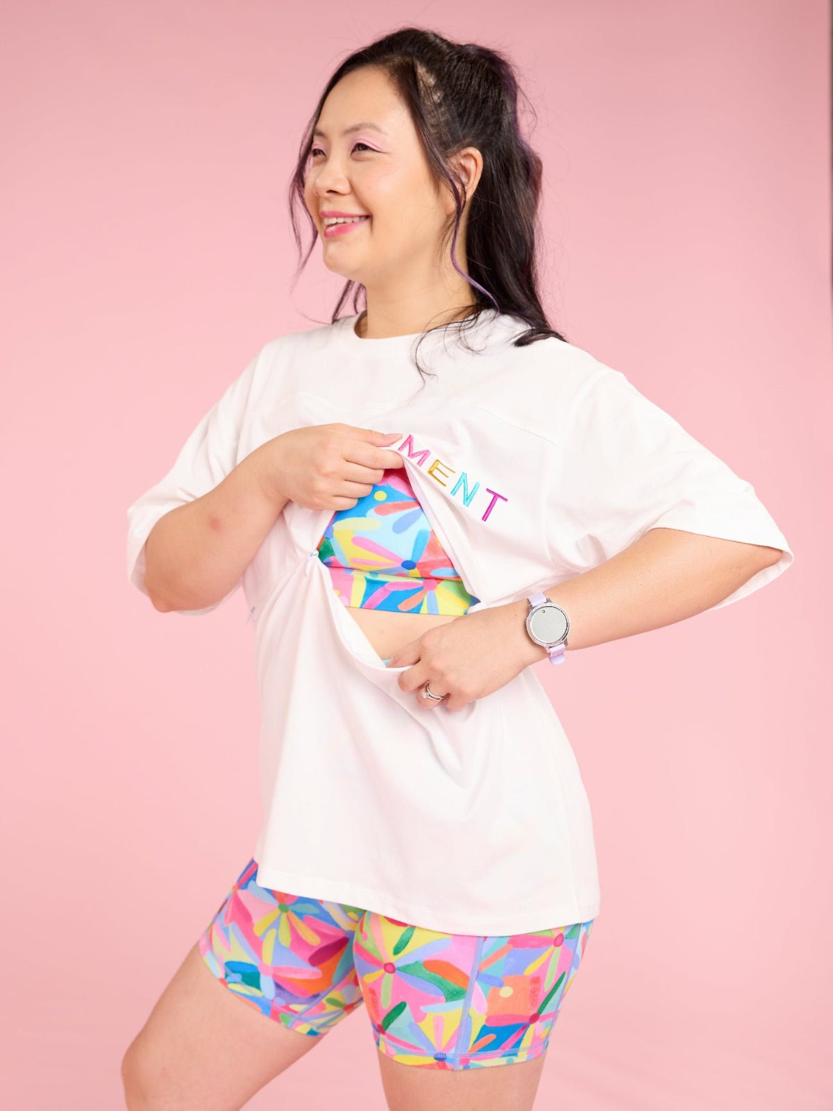 Ivory Nursing Positivi-Tee - nursing cotton t shirt
