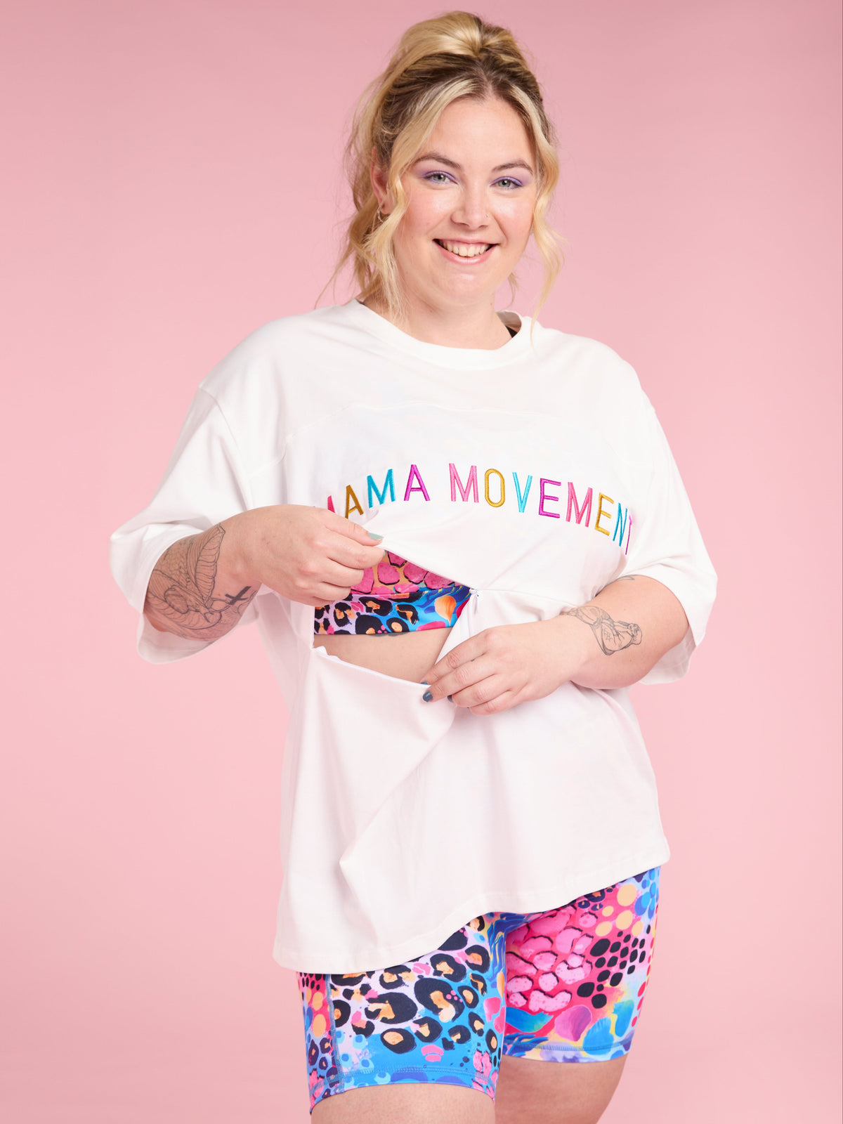 Ivory Nursing Positivi-Tee - oversized plus size maternity