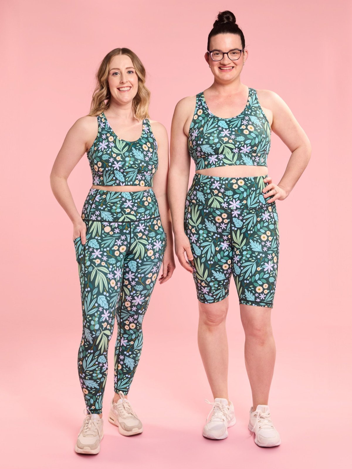 Leaves & Blooms Everyday Bike Shorts - Womens swimmable activewear