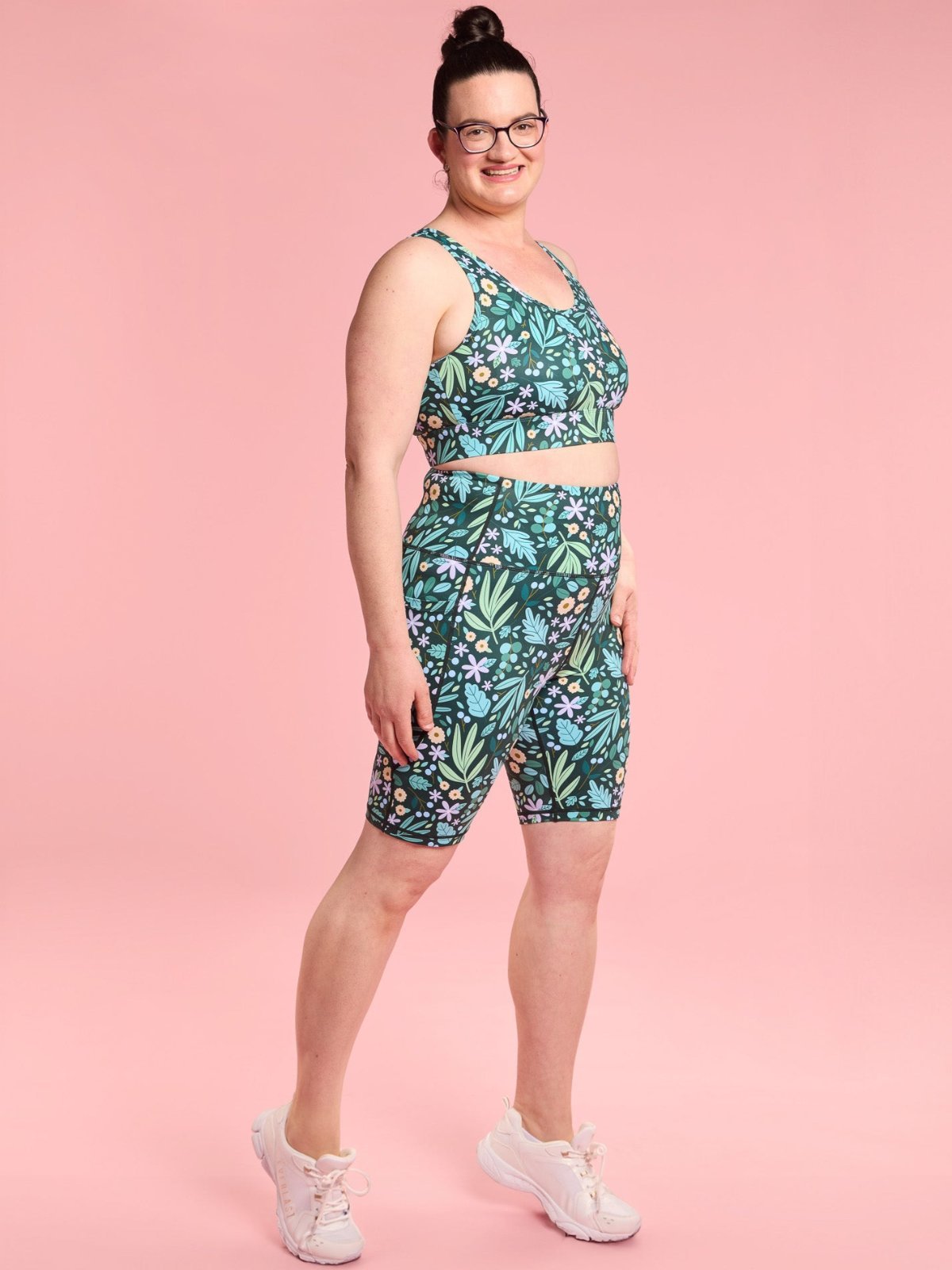 Leaves & Blooms Everyday Bike Shorts - extra high waisted bike shorts