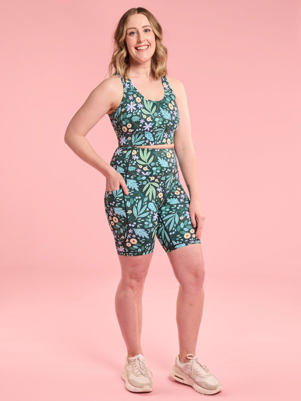 Leaves & Blooms Everyday Bike Shorts - chlorine resistant bike shorts for swimming