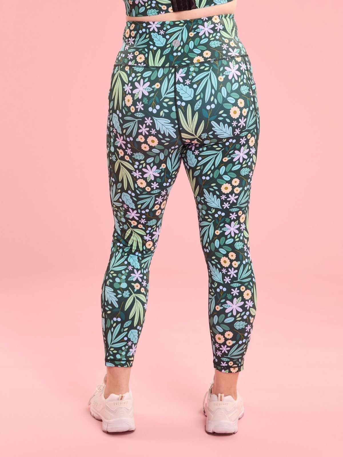 Leaves & Blooms Everyday Legging - 7/8-length - squat proof gym leggings