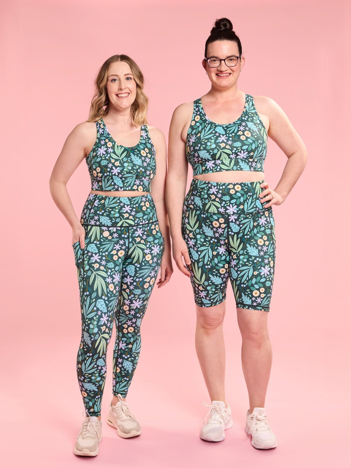 Leaves & Blooms Everyday Legging - 7/8-length - floral green activewear