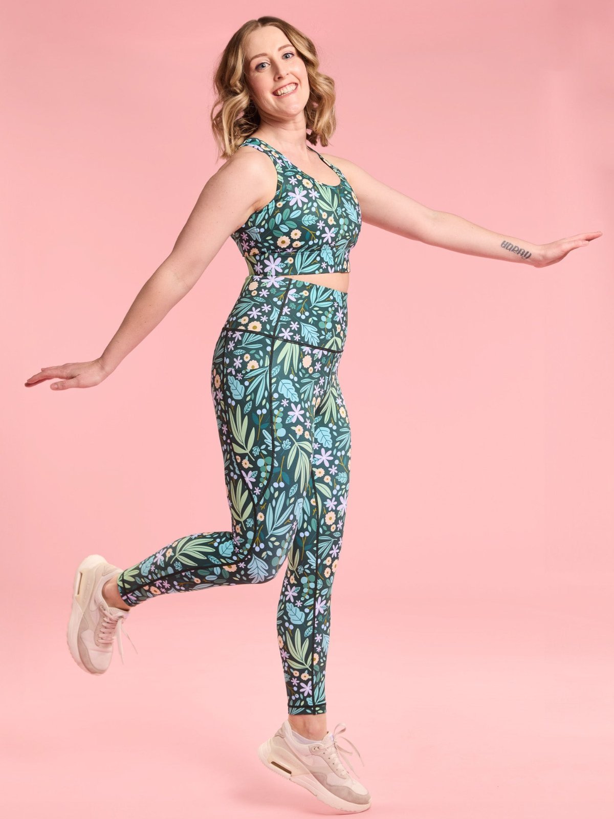 Leaves & Blooms Everyday Legging - 7/8-length - legging 7/8 high waist with pockets