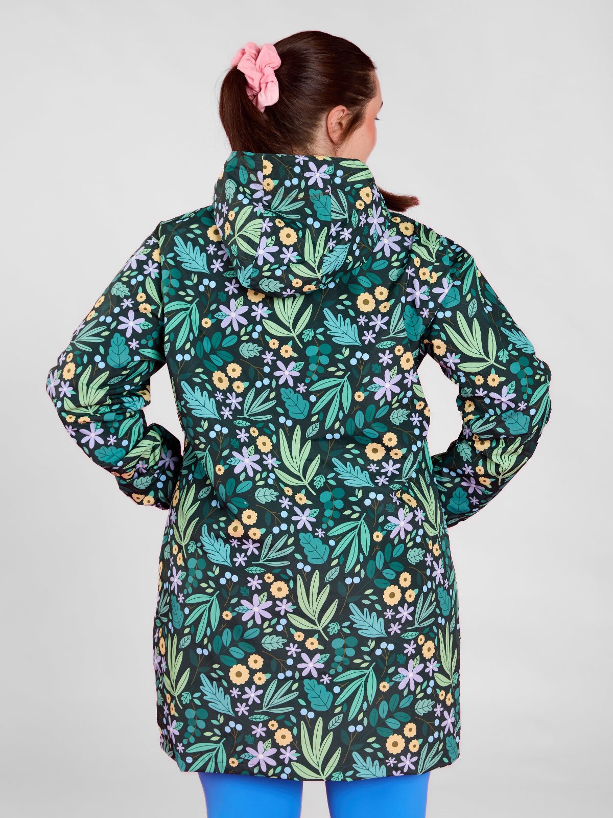 Leaves & Blooms Longline Raincoat