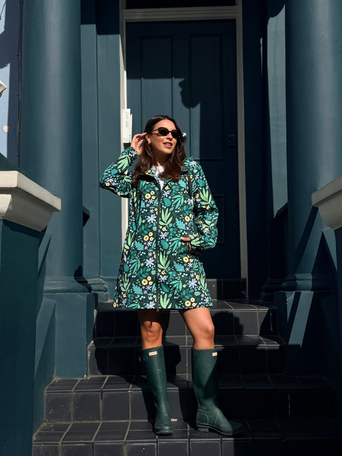 Leaves & Blooms Longline Raincoat, image 16