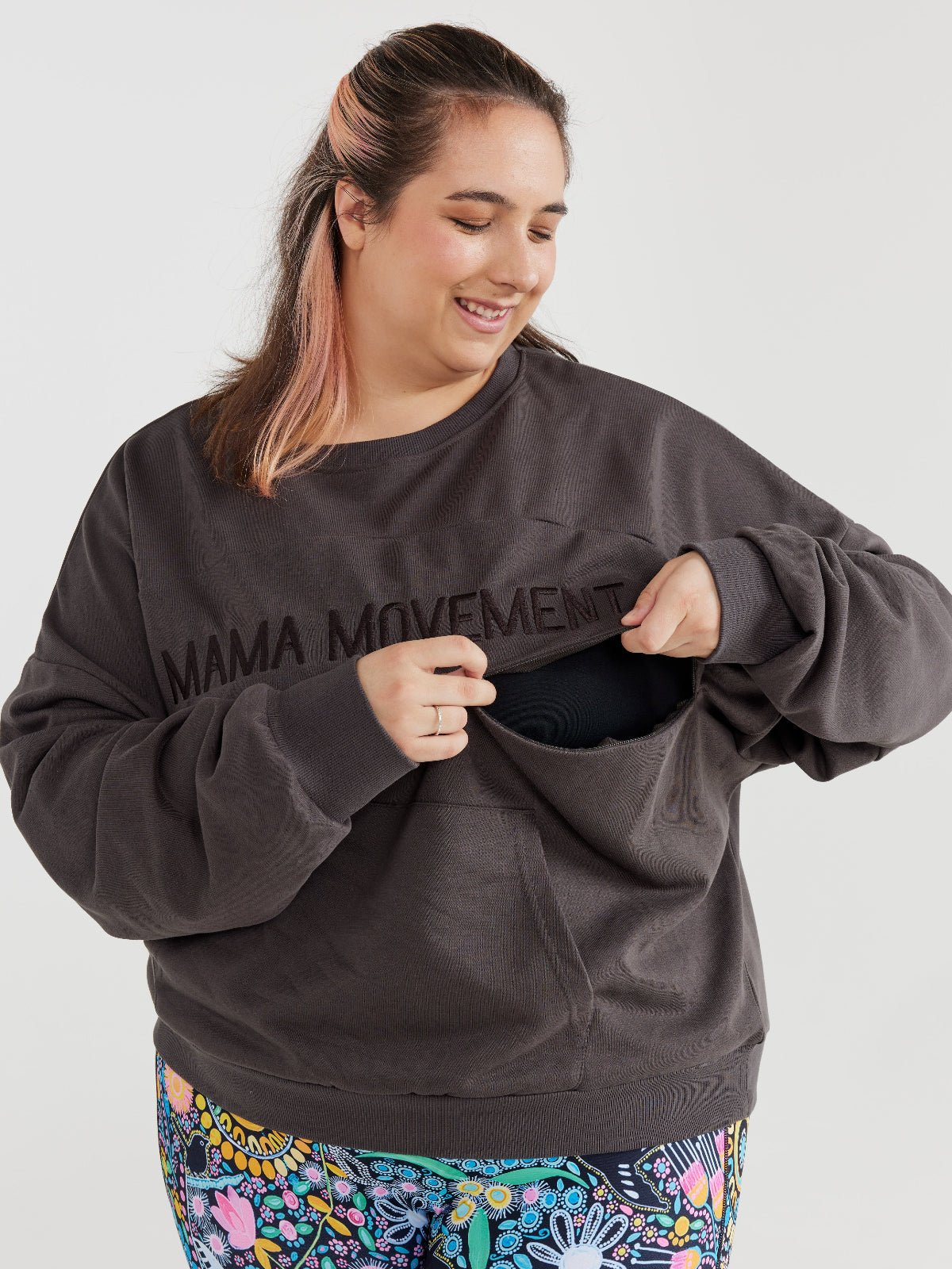 Mama Movement Nursing Sweatshirt - Mocha Grey