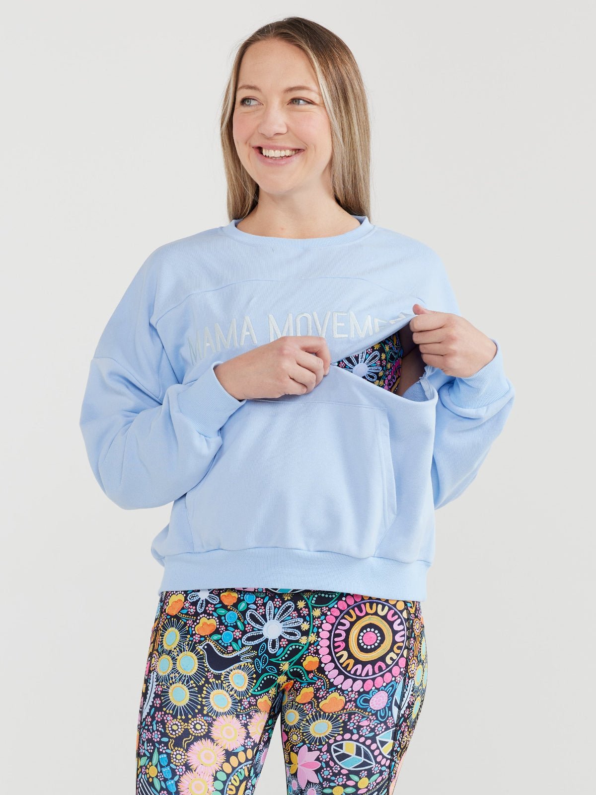 Mama Movement Nursing Sweatshirt - Sky Blue