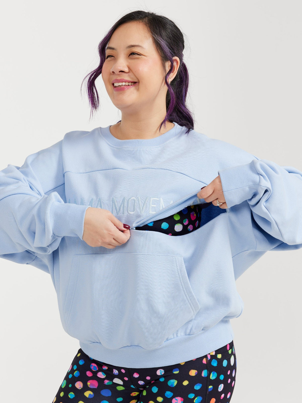 Mama Movement Nursing Sweatshirt - Sky Blue