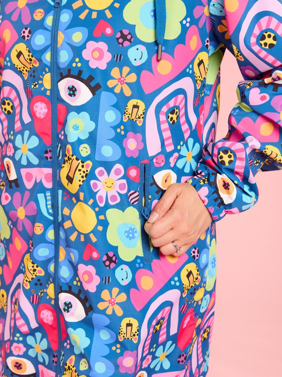 My Things Longline Raincoat - Adult - waterproof raincoat Kasey Rainbow