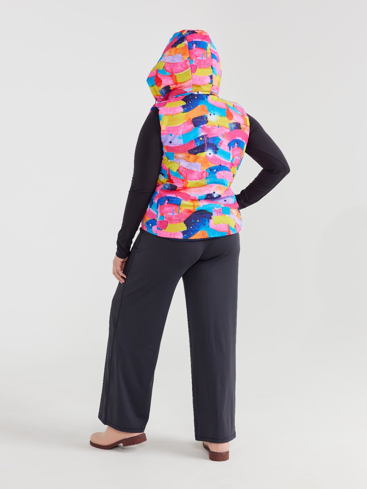 Neon Flow Reversible Hooded Puffer Vest