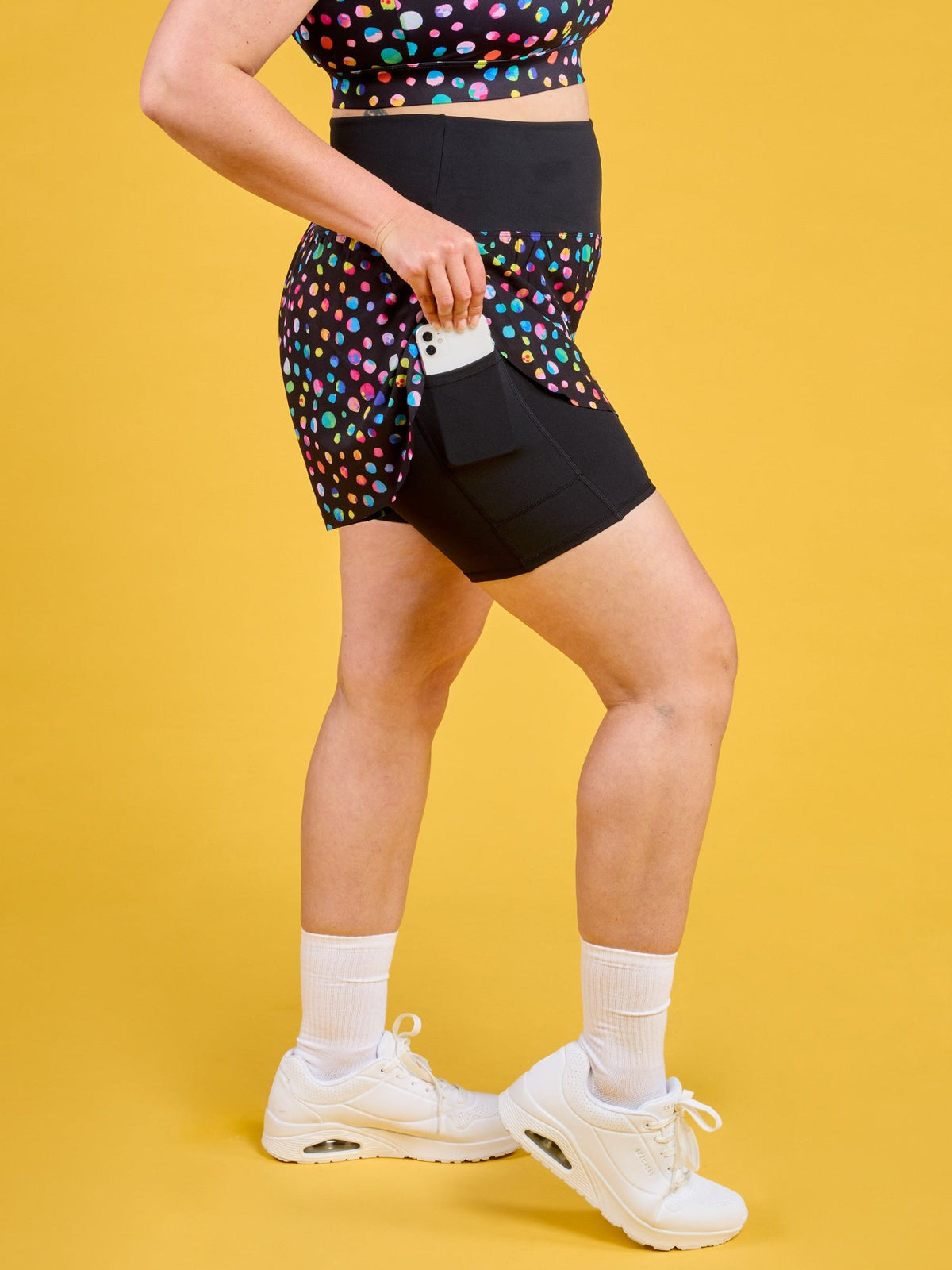 Night Polka 2-in-1 Running Shorts - hidden side pockets