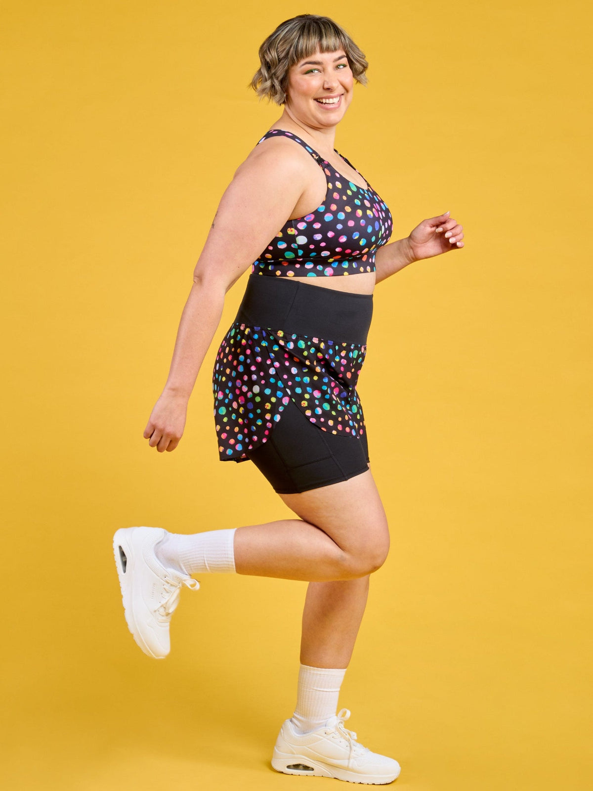 Night Polka 2-in-1 Running Shorts - sustainable material women