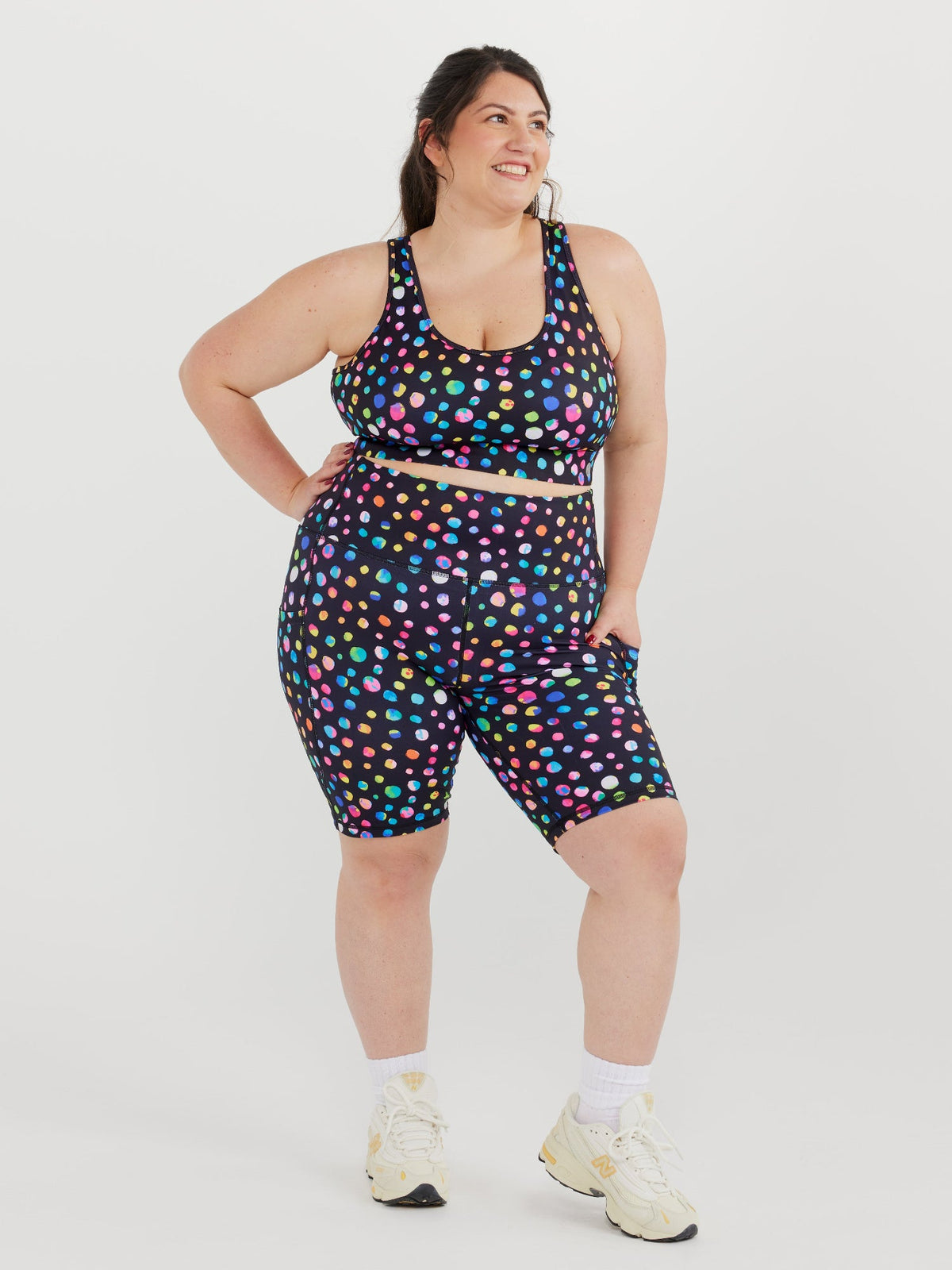 Night Polka Liberty Hookback Crop