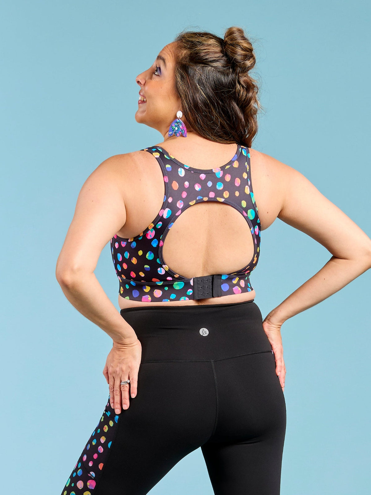 Night Polka Liberty Hookback Crop - Sports bra clip back