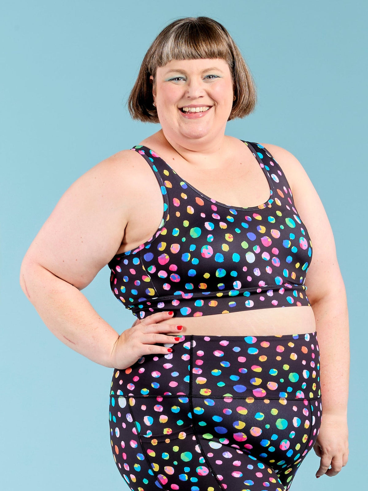 Night Polka Liberty Hookback Crop - Sports bra non removable pads