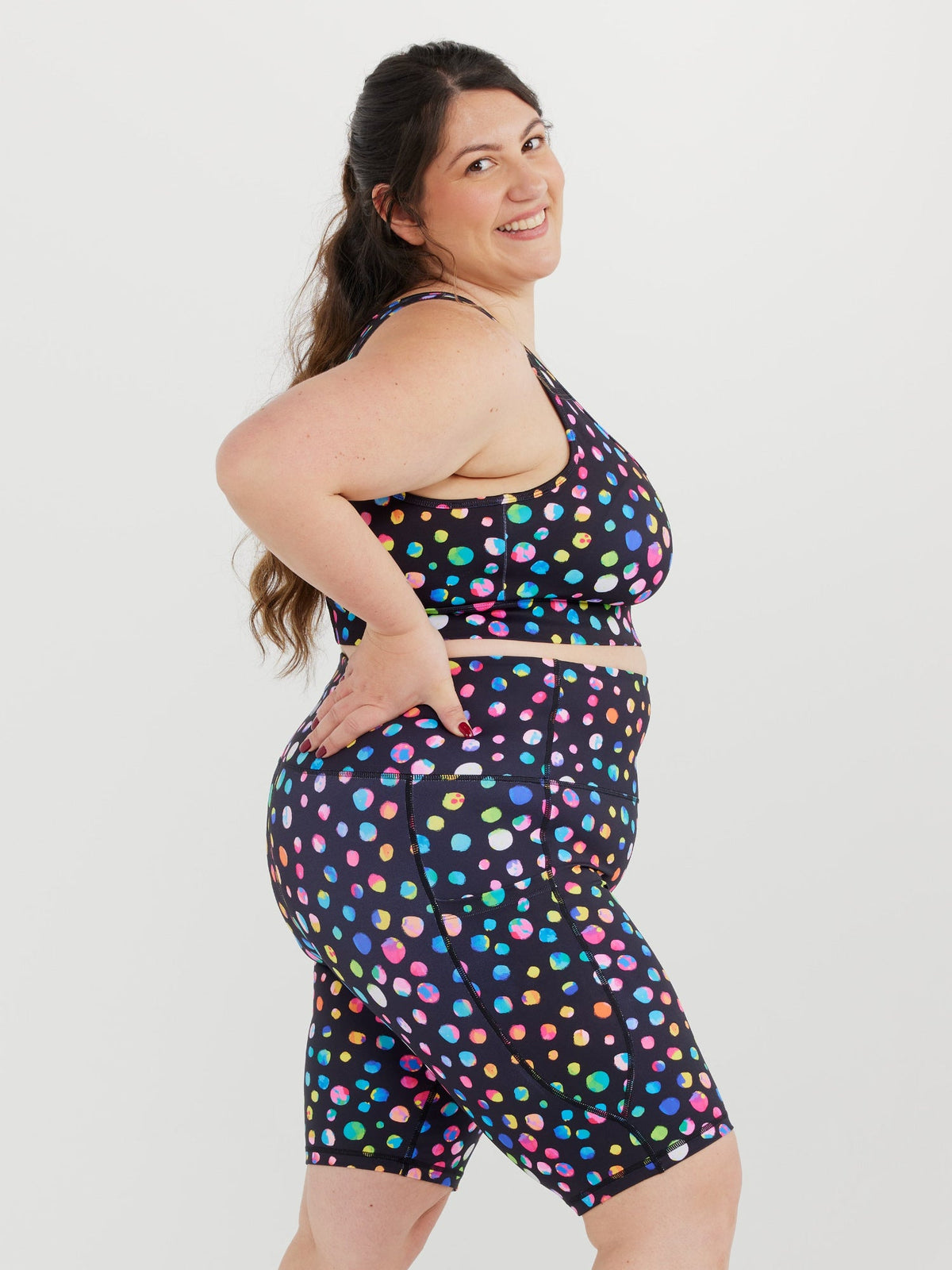Night Polka Liberty Hookback Crop