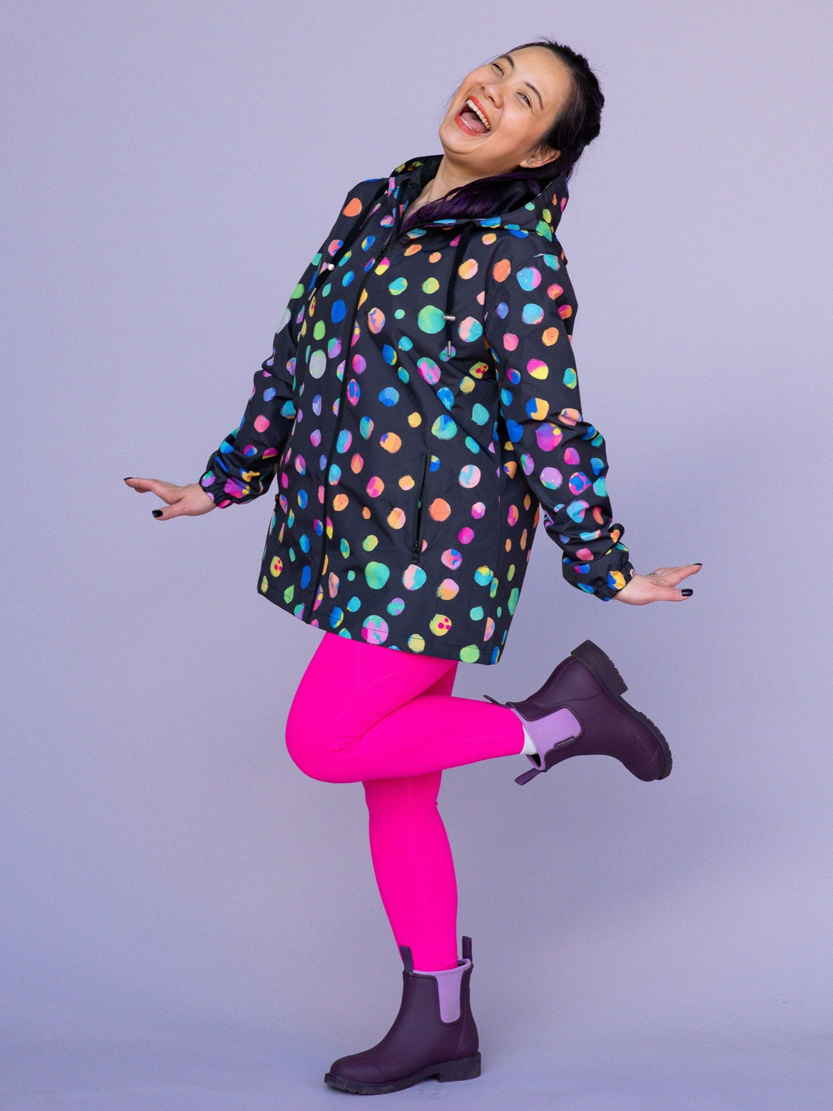 Night Polka Raincoat - Adults