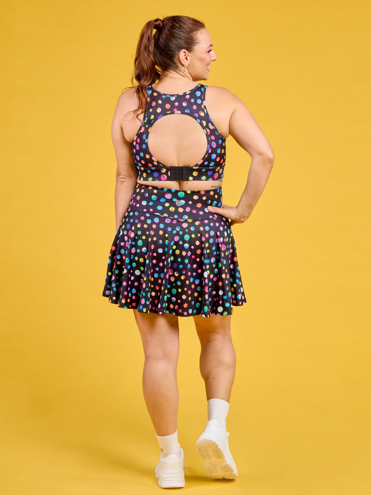 Night Polka Skort - mid thigh length skort