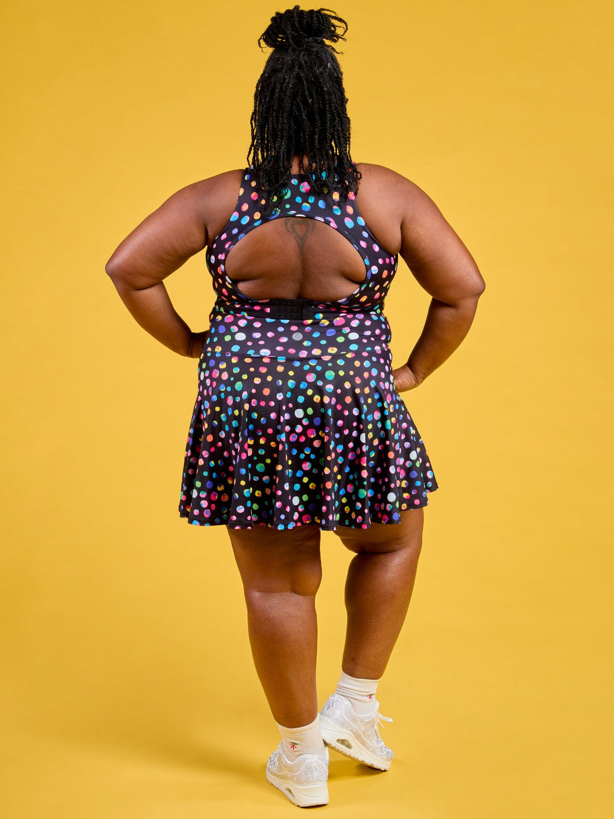 Night Polka Skort - a-line silhouette active wear