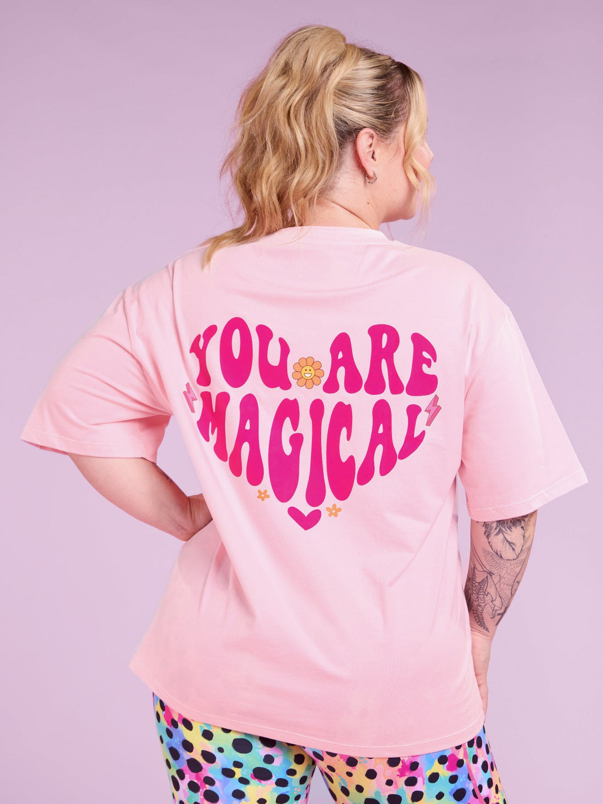 Pink BoxFit Positivi-Tee - 'You Are Magical' - positive message t shirt plus size